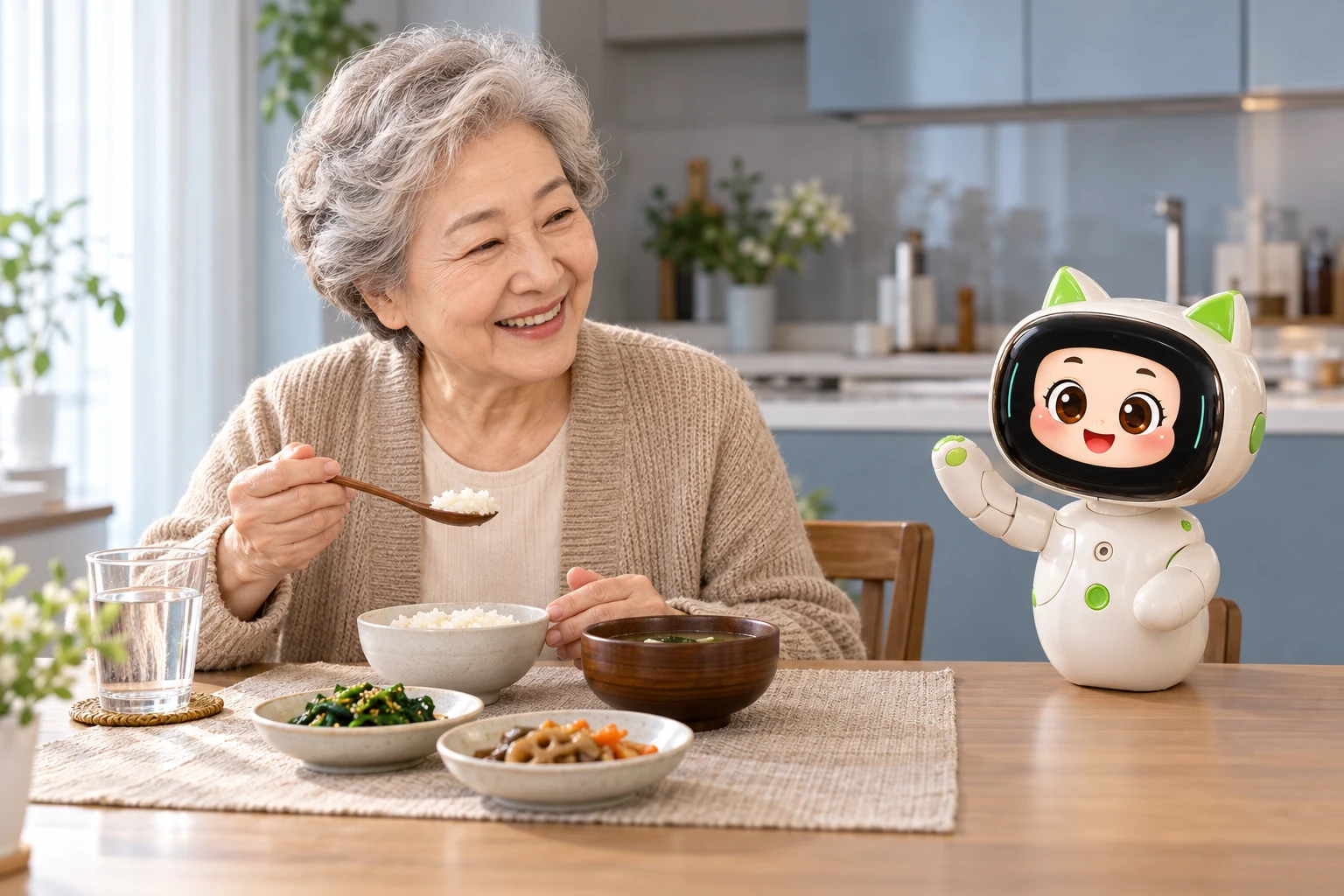 식사 시간에 다솜과 함께하는 어르신